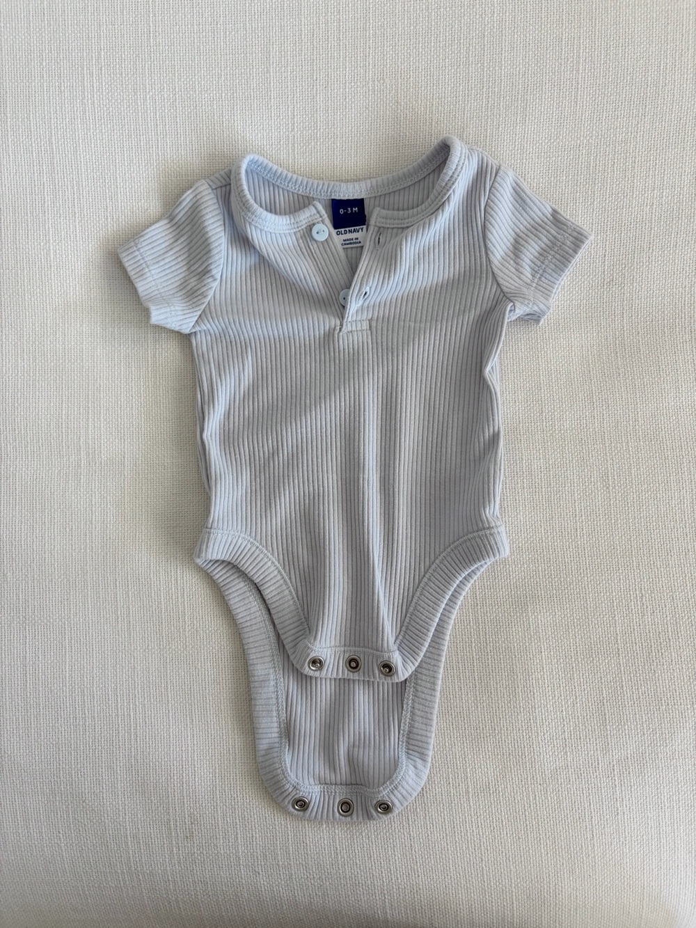 Old Navy Light Blue Ribbed Baby One-Piece Bodysuit